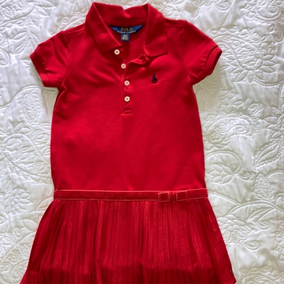 EIC Red polo dress with pleated bottom. - Picture 1 of 3